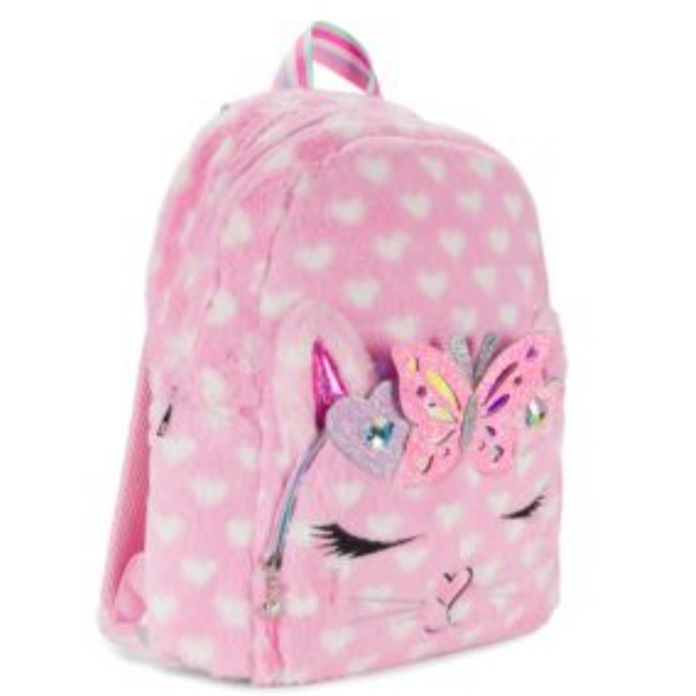 Miis Green OMG Accessories Bella Heart Faux FurPolka Bookbag/backpack